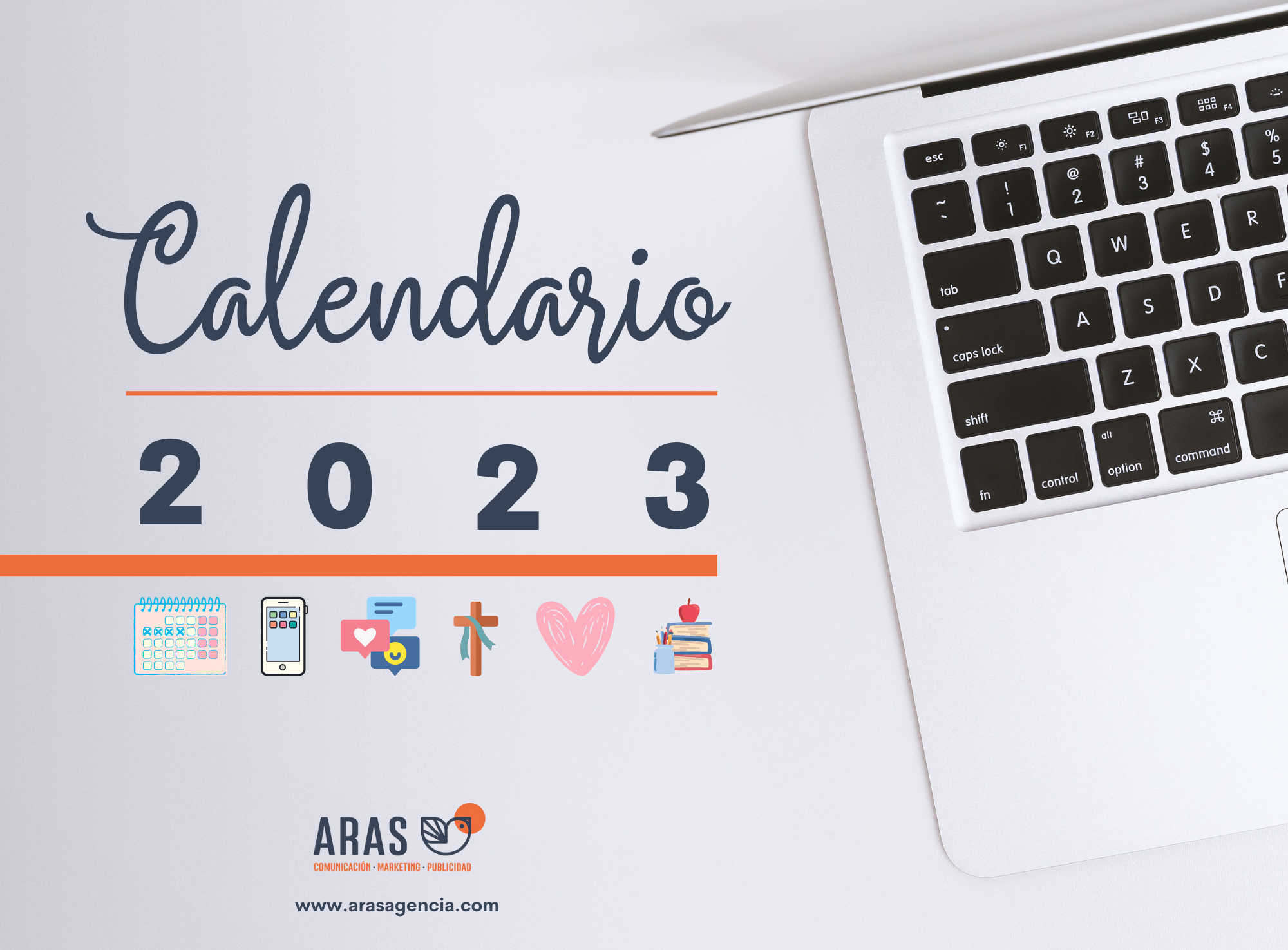 Calendario ARAS Agencia 2023 redes sociales iglesia
